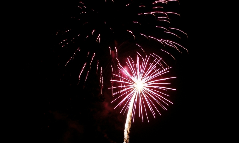 Fireworks at 4th of July in Big Sky