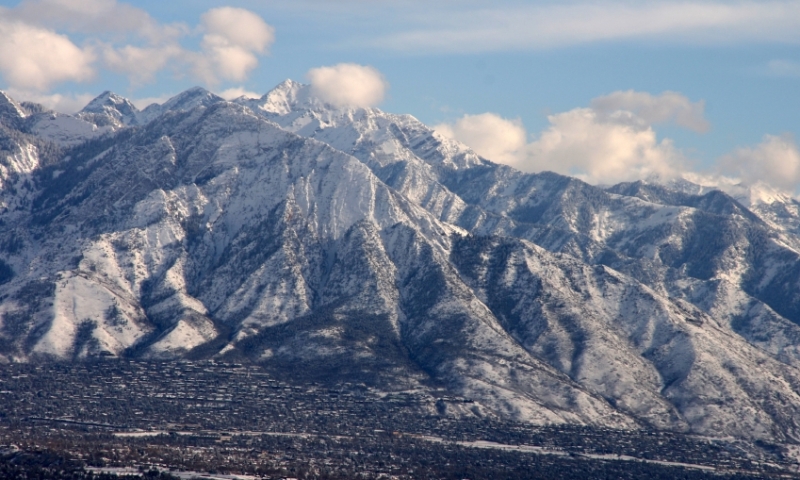 Salt Lake City Utah Winter Wasatch Mountains
